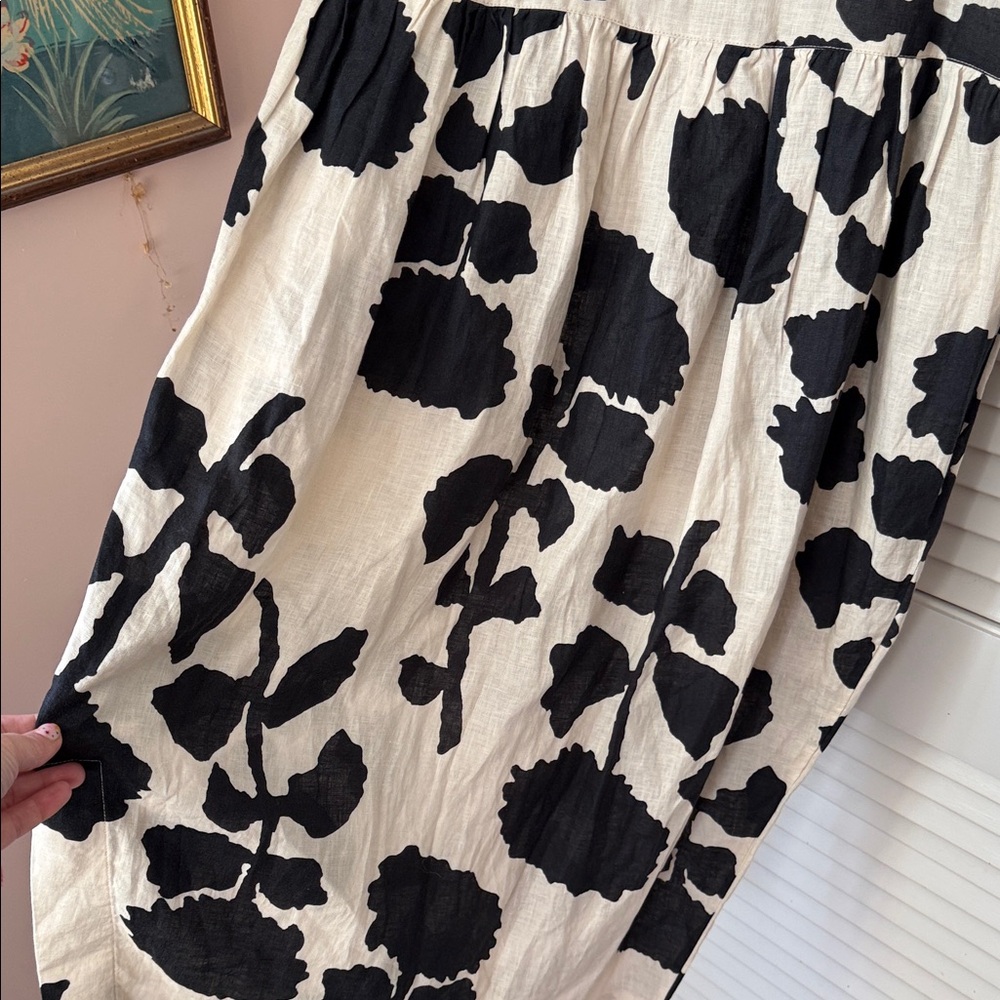 Bitte Kai Rand Black and Cream Peony Patterned Linen Dress - XS - Picture 14 of 16